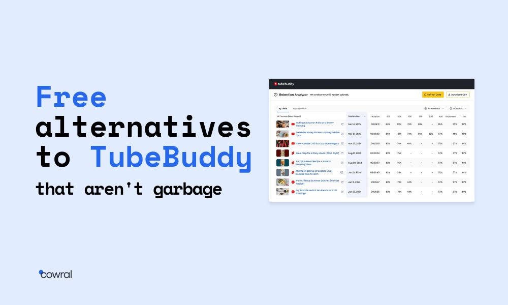 Free alternatives to TubeBuddy that aren't garbage
